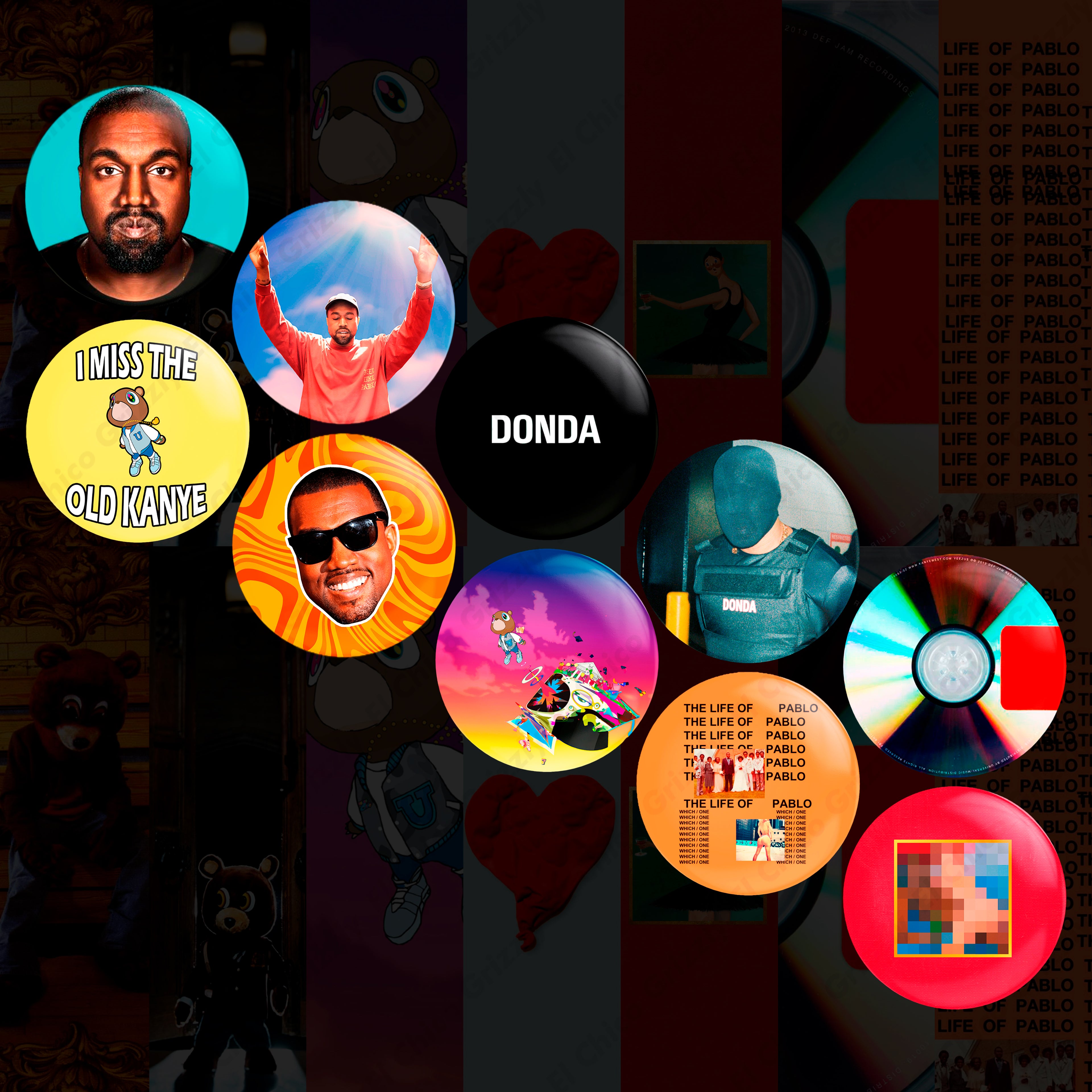 KANYE WEST PIN PACK